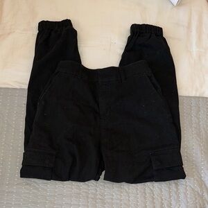 Forever 21 Black Track Pants with Tapered Leg